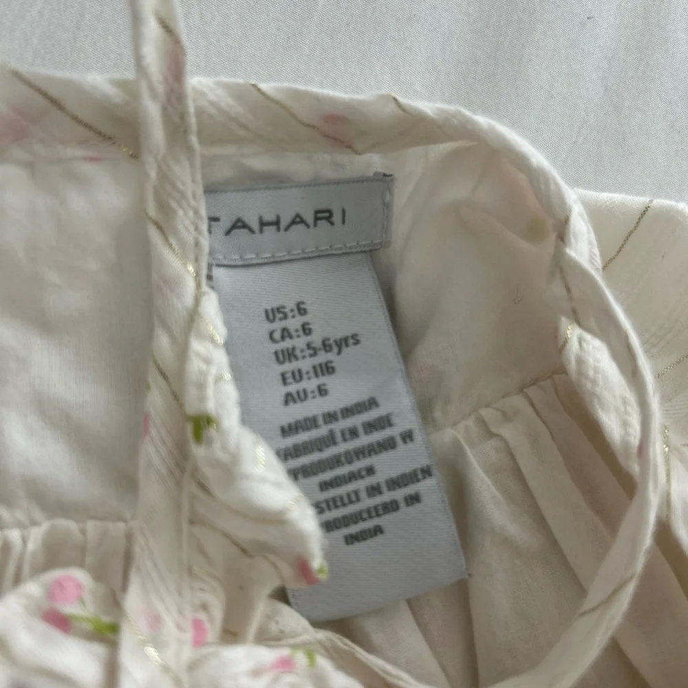 Tahari White and Pink Floral Dress